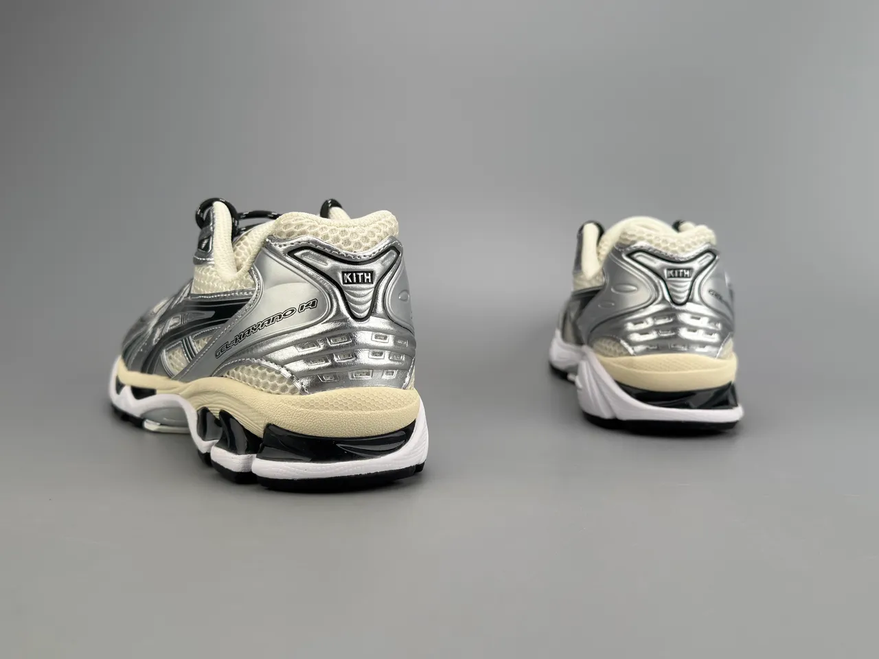 ASICS Gel-Kayano 14 Silver Black Cream Running Shoes
