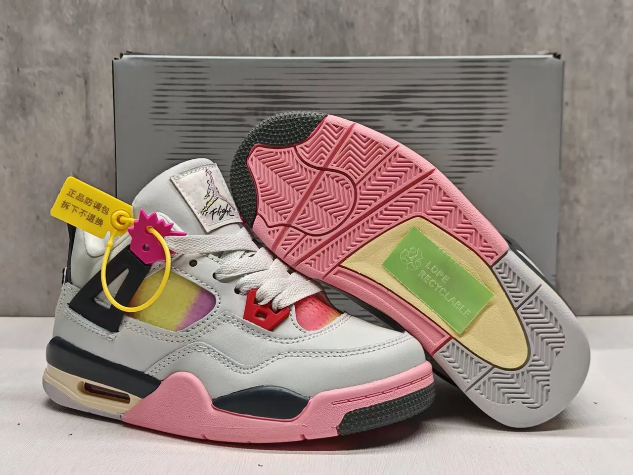 Air Jordan 4 Multicolor Gradient Window Basketball Shoes