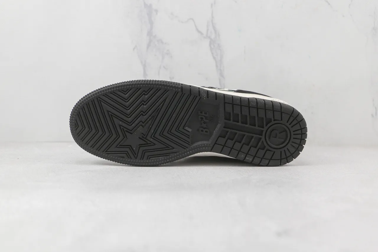 A Bathing Ape BAPE STA Black White Camo Lifestyle Sneakers