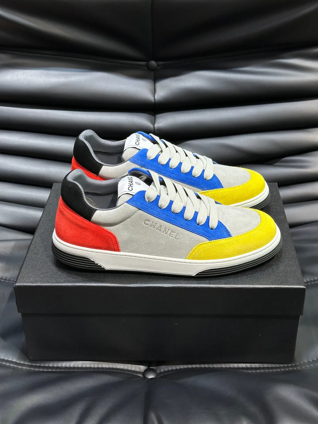 Chanel Color-Blocked Suede and Leather Lifestyle Sneakers