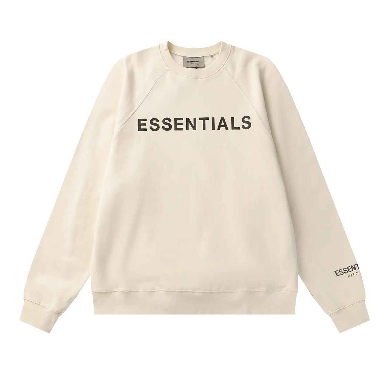 Fear of God Essentials Black Crewneck Raglan Sleeve Sweater