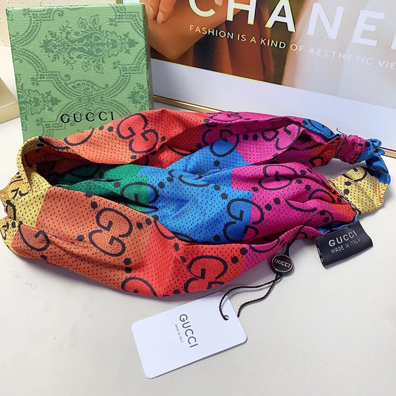 Gucci Interlocking GG Monogram Silk Scarf