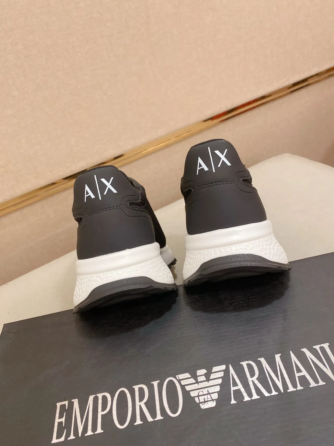 Armani Exchange Black and White Lifestyle Sneakers