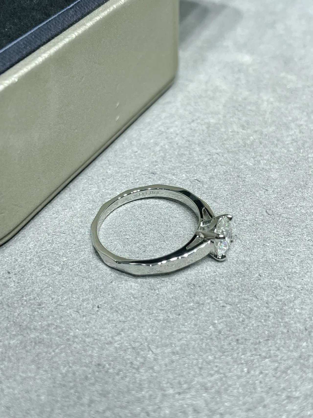Silver Solitaire Round Brilliant-Cut Ring