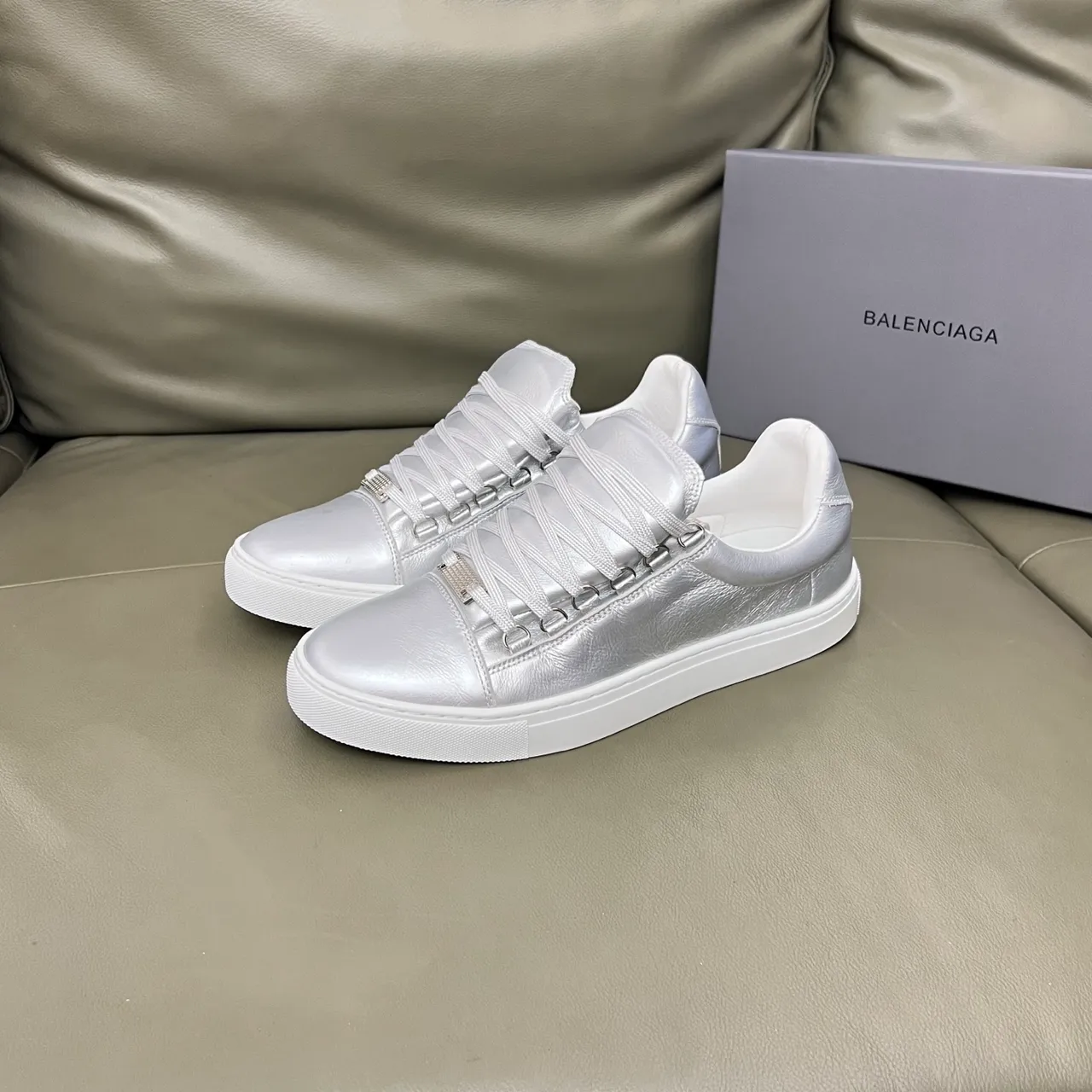 Balenciaga Le City Metallic Silver Lifestyle Sneakers