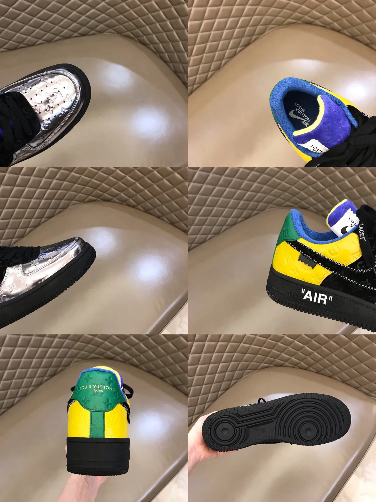 Nike x Off-White Air Force 1 Multicolor Patchwork Lifestyle Sneakers