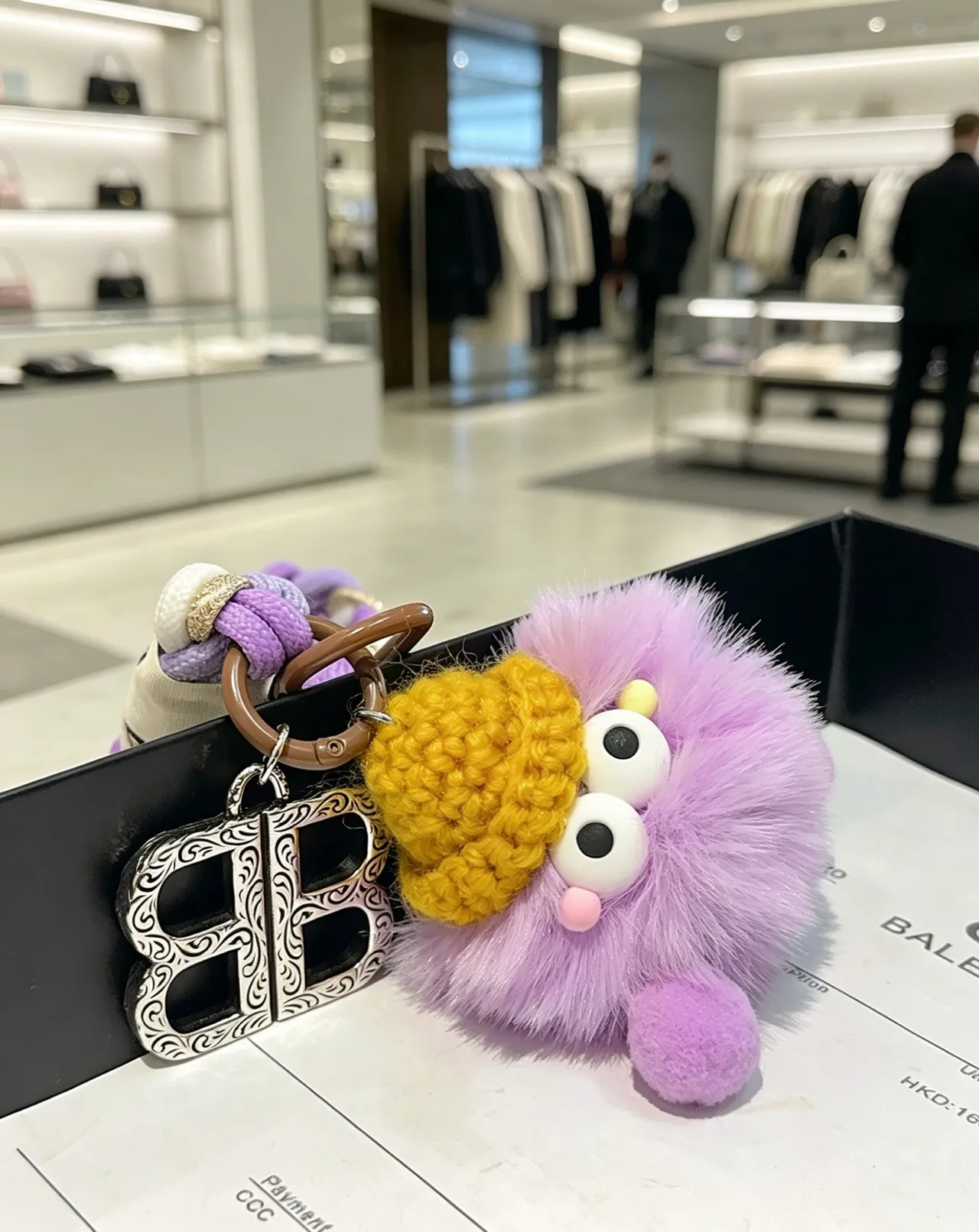 Balenciaga BB Monster Purple White Braided Rope Strap Reversed Logo Tape Handbag