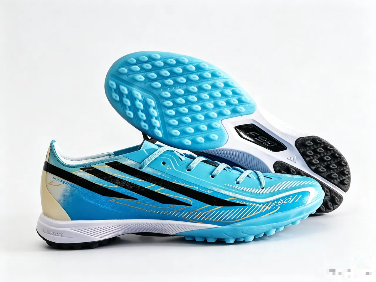 Adidas F50 Blue Black Low-Cut Synthetic Upper Molded Studs Turf Soccer Shoes