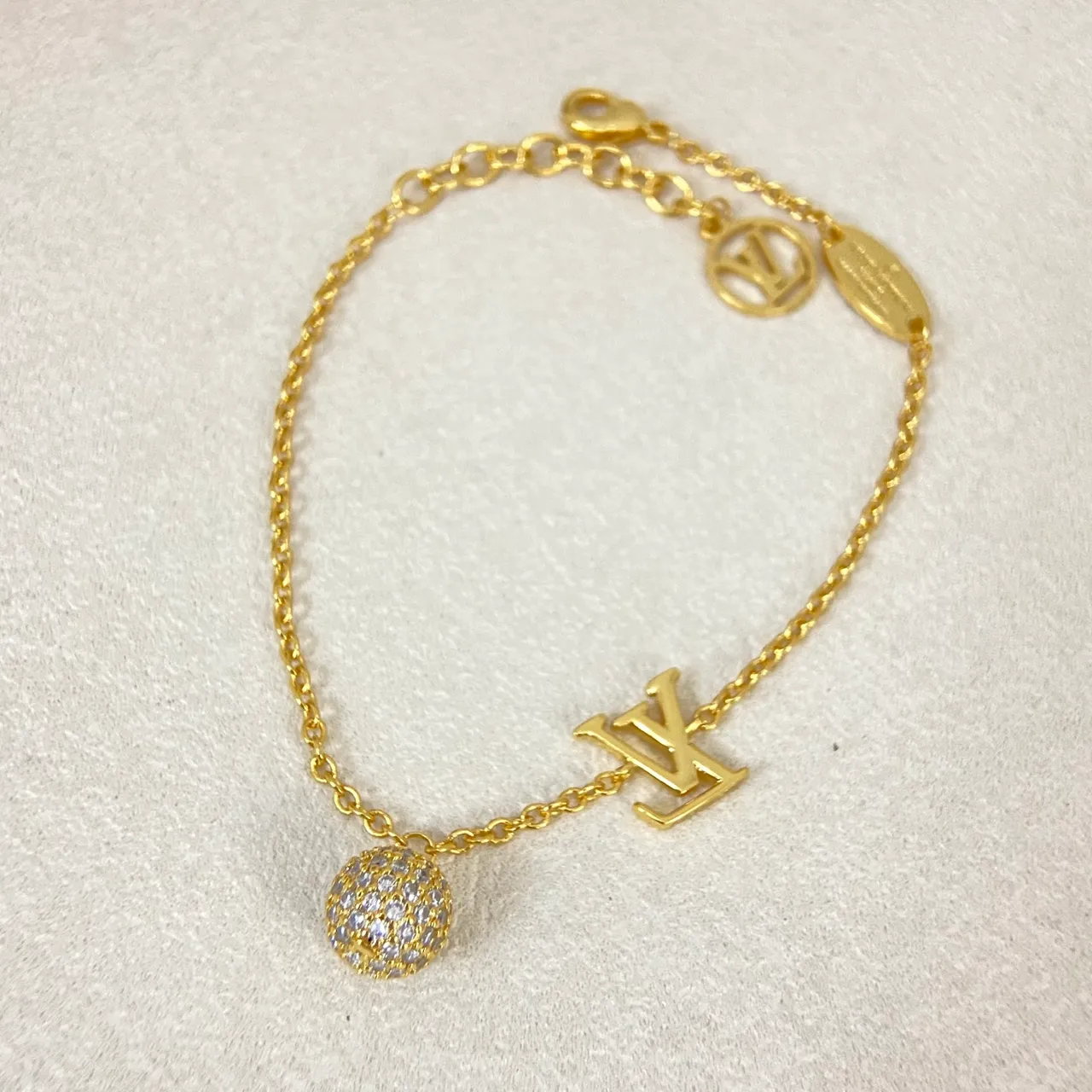 Louis Vuitton Monogram Charm and Pavé Crystal Sphere Bracelet