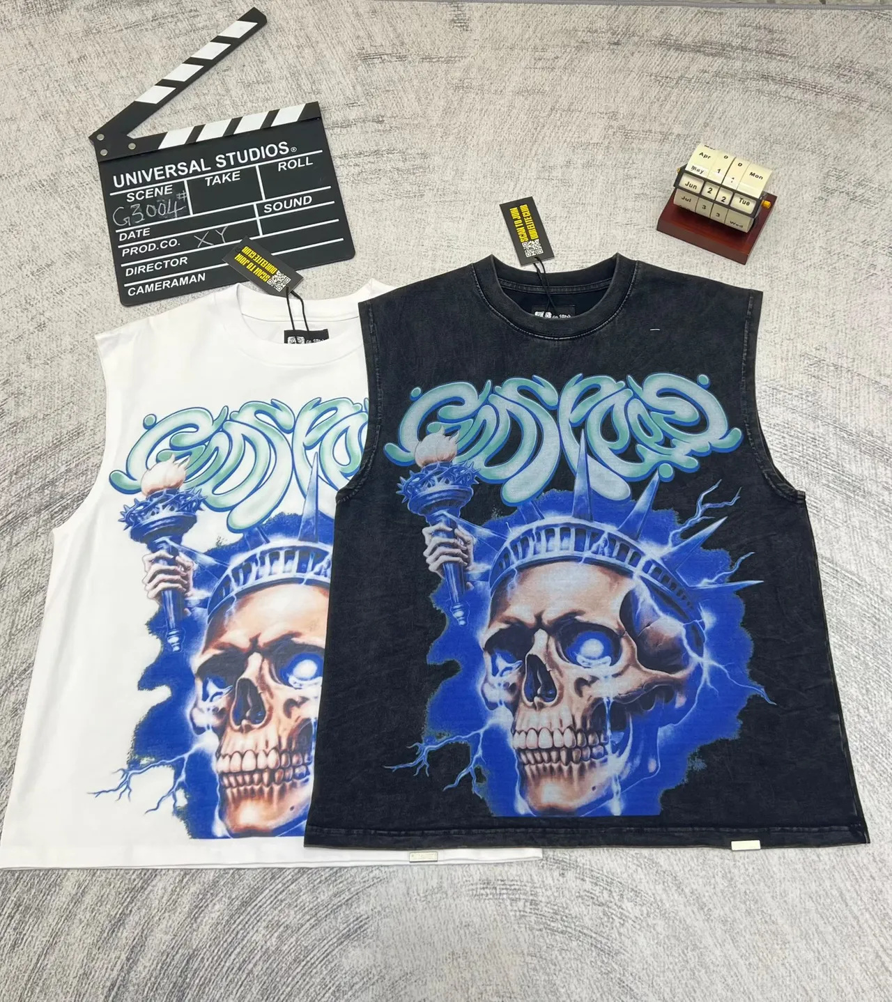 Graphic-Print Sleeveless Crew-Neck Vest Top
