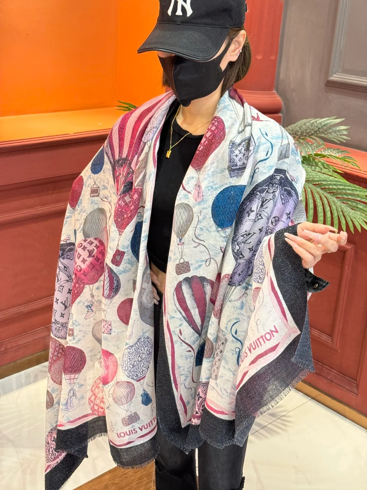 Louis Vuitton Montgolfière Printed Hot-Air Balloon Silk Scarf