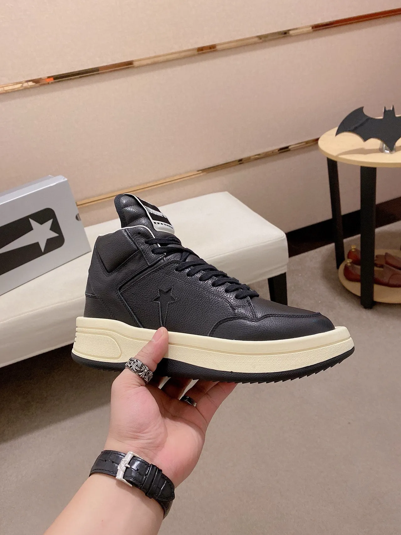 Converse Weapon High-Top Black and Cream Lifestyle Sneakers