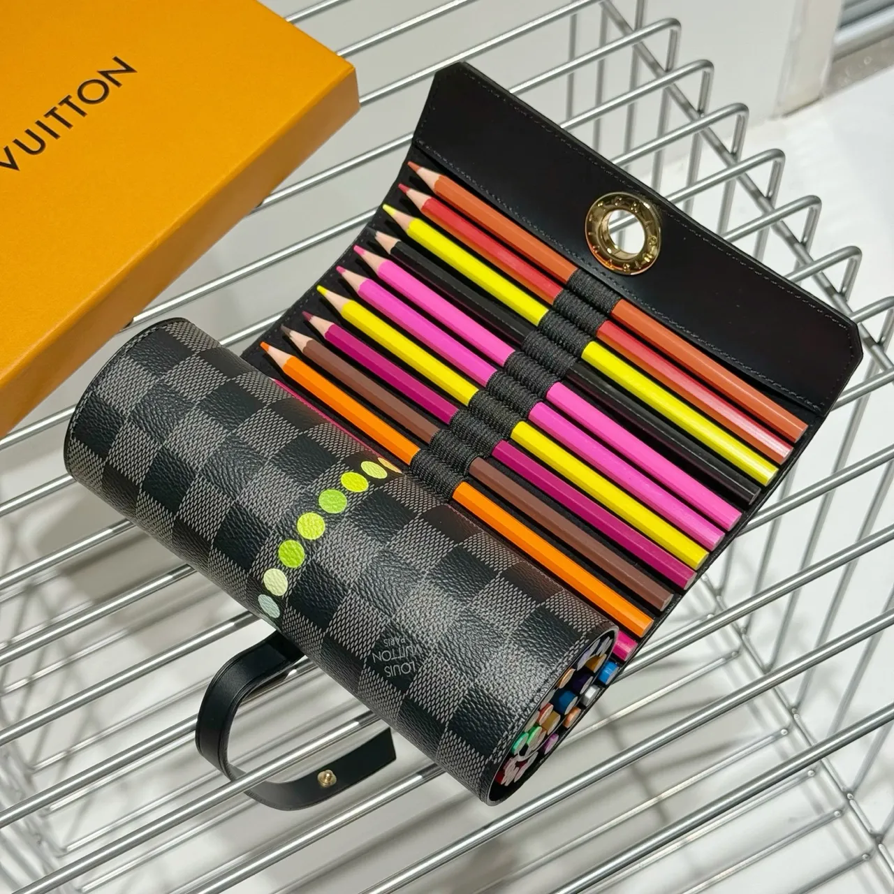 Louis Vuitton Black Gray Damier Graphite Canvas Cylindrical Roll-Up Silhouette Handbag