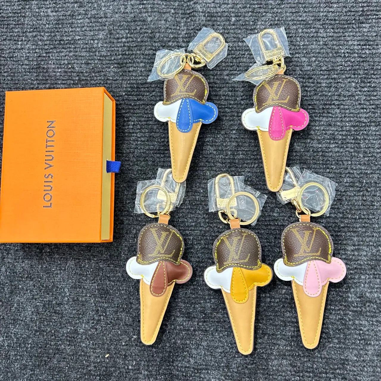 Louis Vuitton Brown Multicolor Leather Ice Cream Cone Monogrammed Top Phone Case