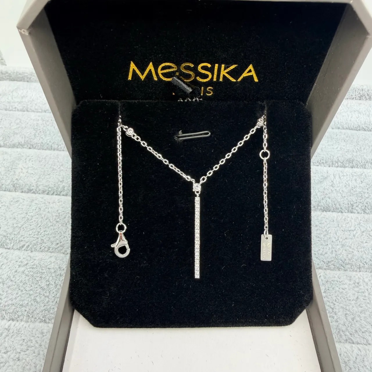 Messika Multi-Chain Pavé Diamond Bar Pendant Necklaces
