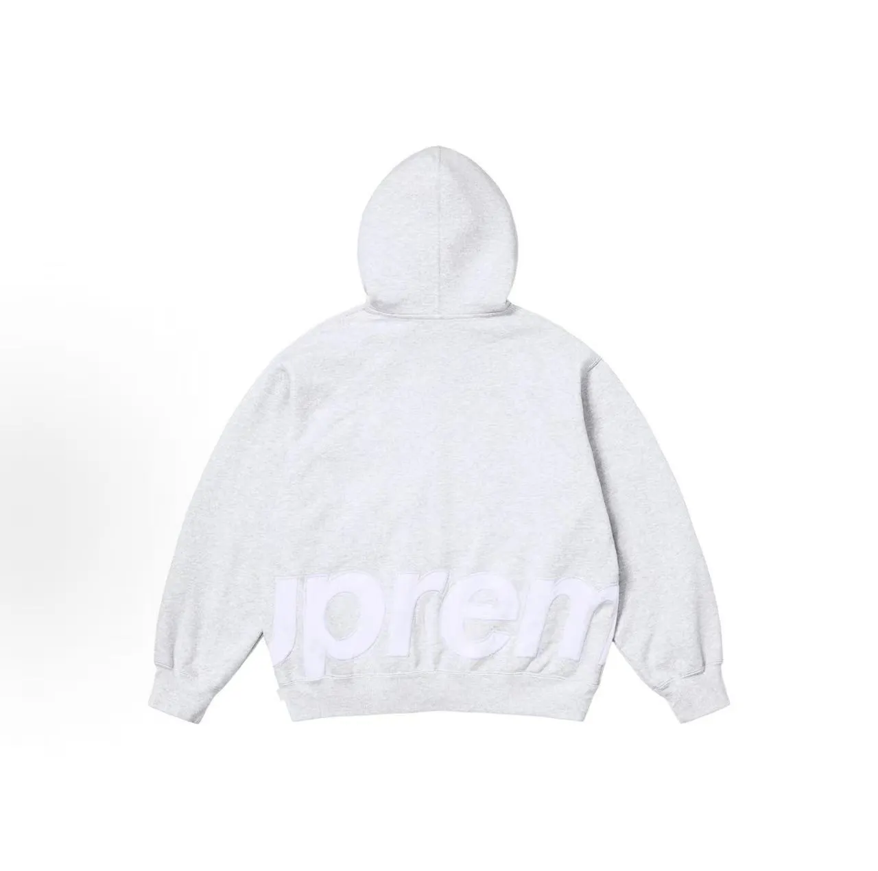 Supreme Reverse Logo Heather Gray Zip-Up Hoodie