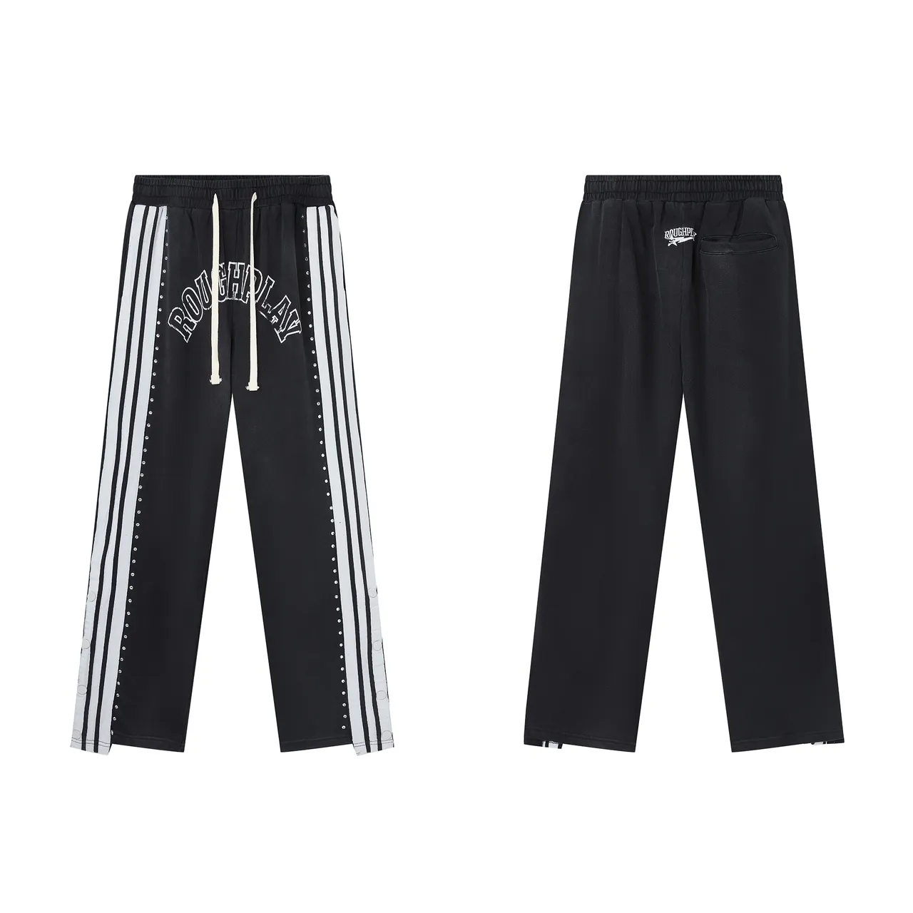 Roughplay Arch Logo Studded Stripe Sweatpants