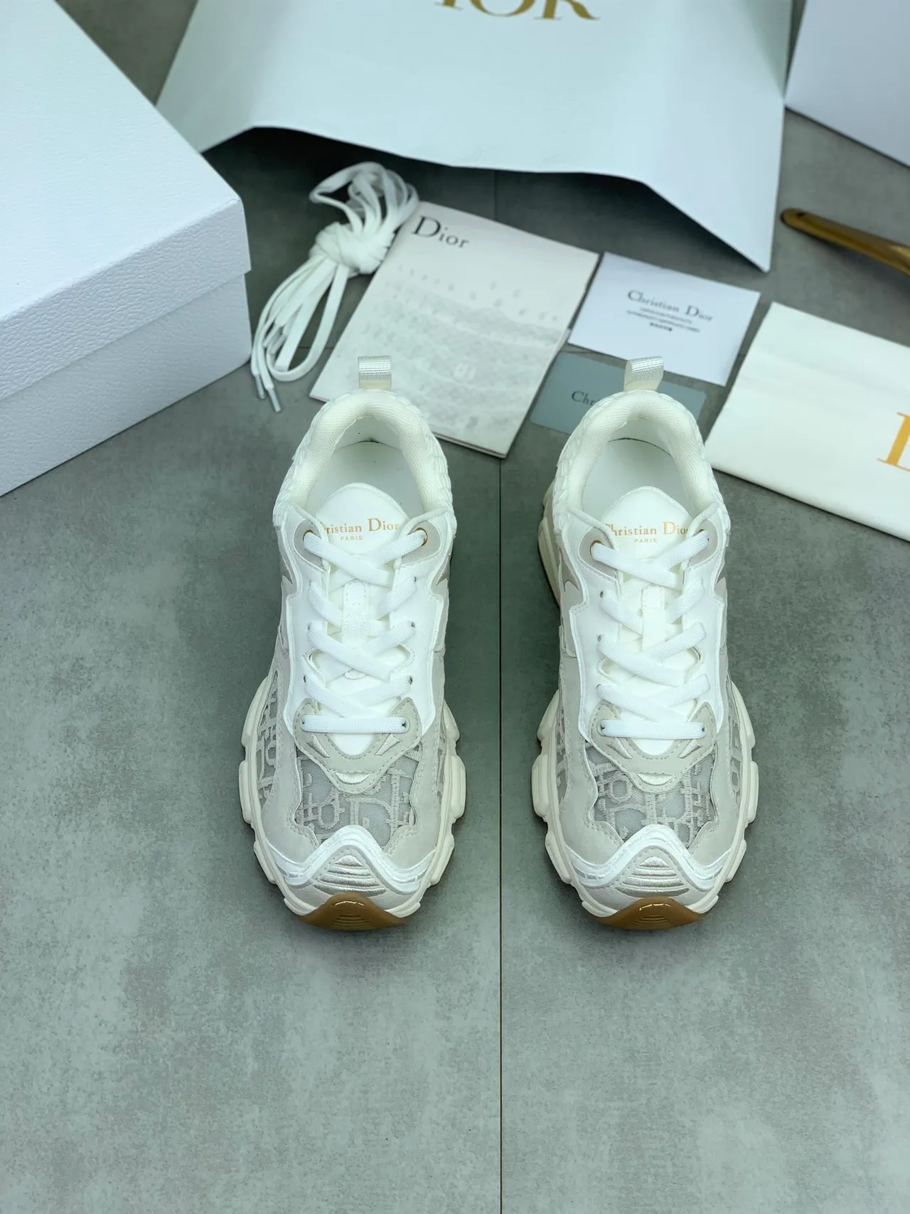 Dior B23 Monogrammed Mesh Chunky Sneakers