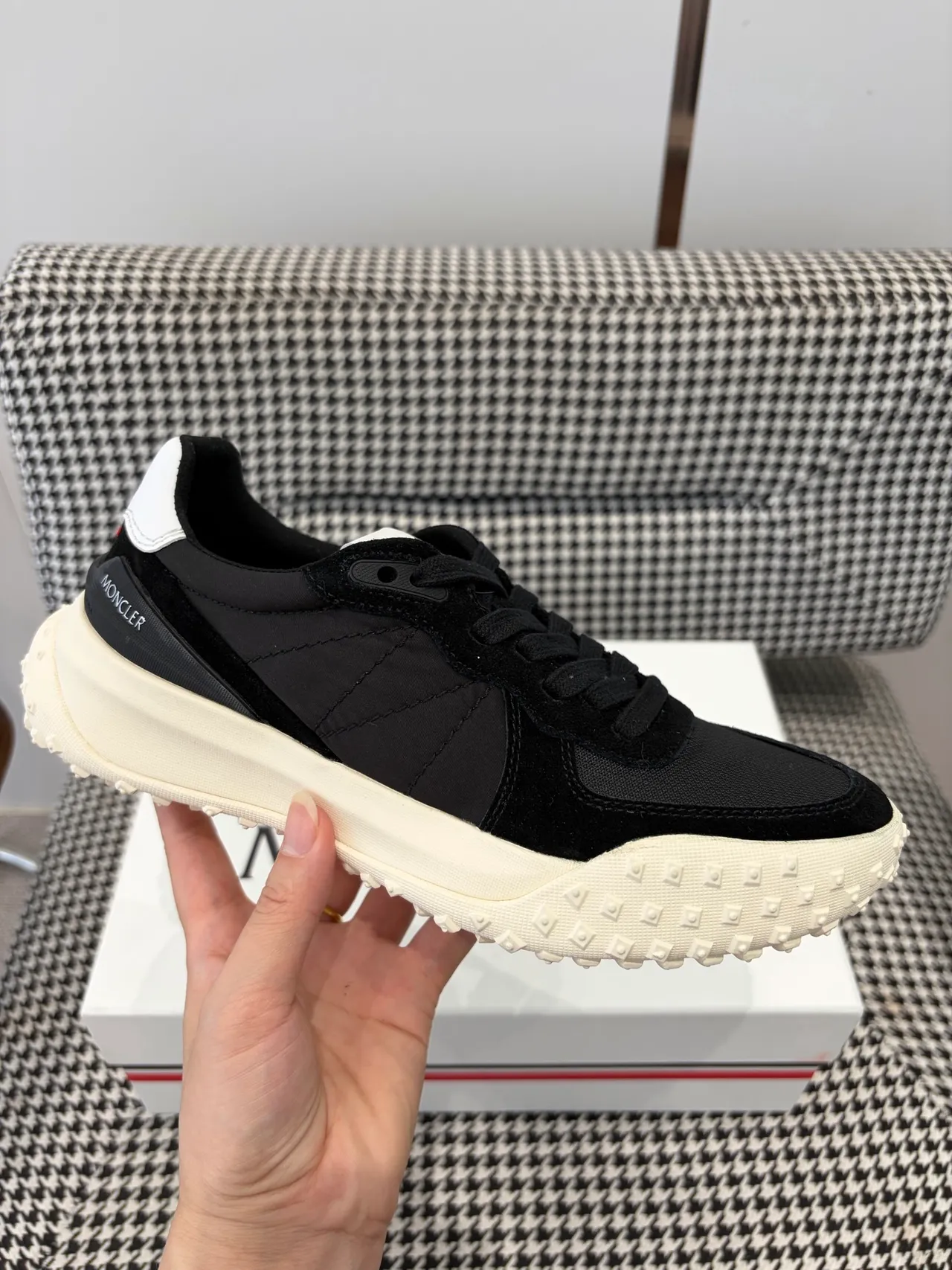 Moncler Black and Off-White Lifestyle Sneaker