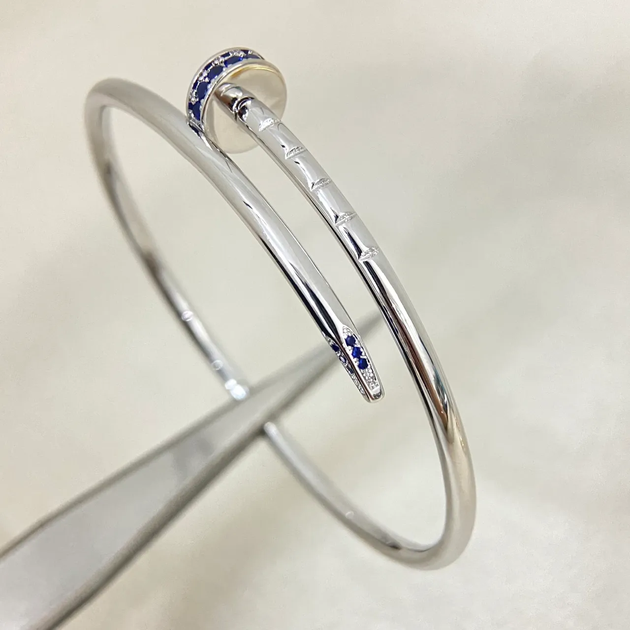 Tiffany & Co. Juste un Clou Blue Sapphire and Pink Sapphire Bangle Bracelets