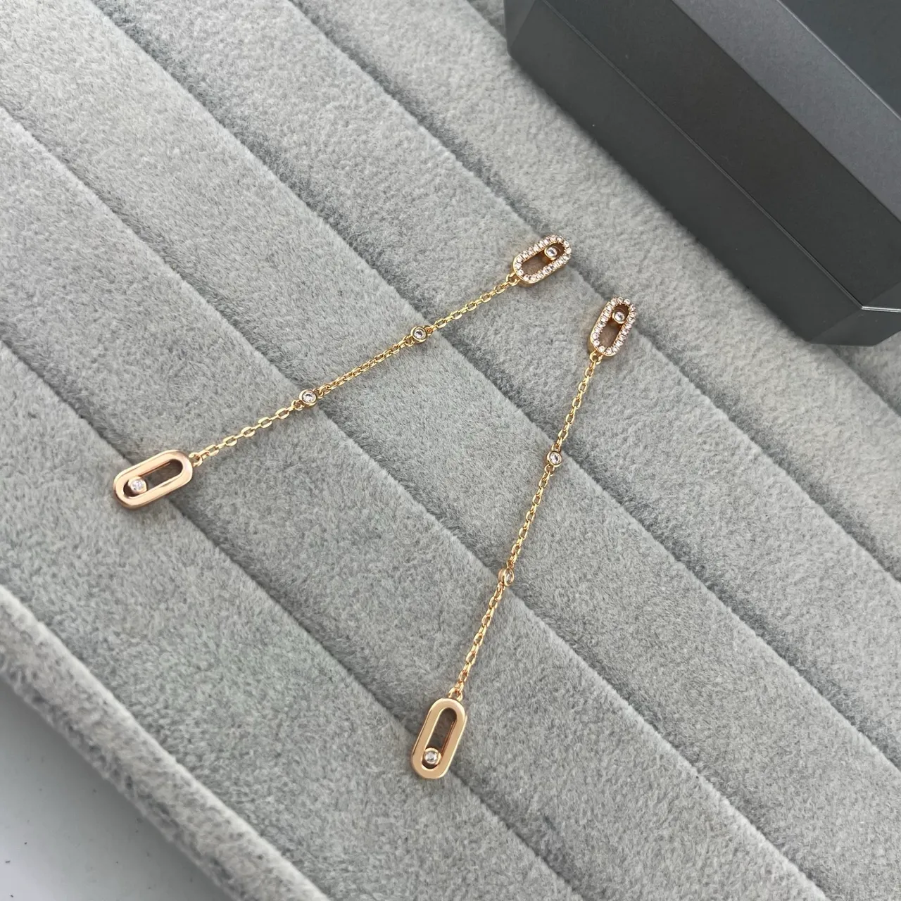 Gold Silver Chain-Link Pavé-Set Stones Bracelet