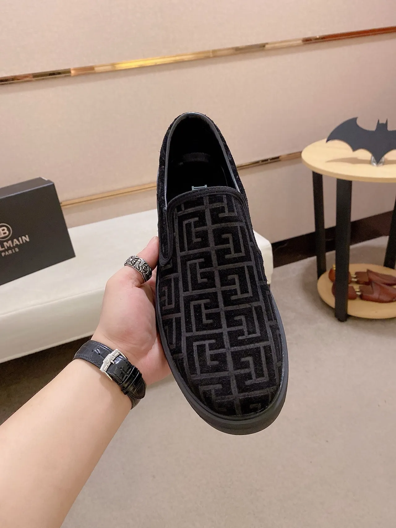 Balenciaga Speed Trainer Black Monogram Slip-On Lifestyle Sneakers