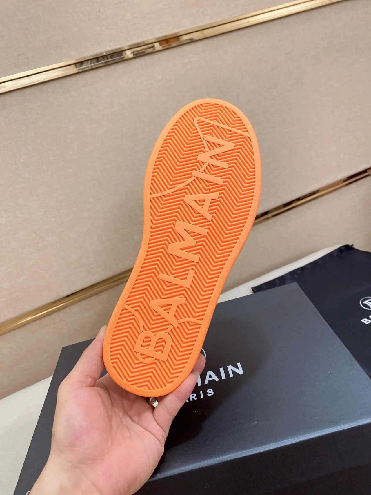 Balmain B-Court Brown and Orange Lifestyle Sneakers