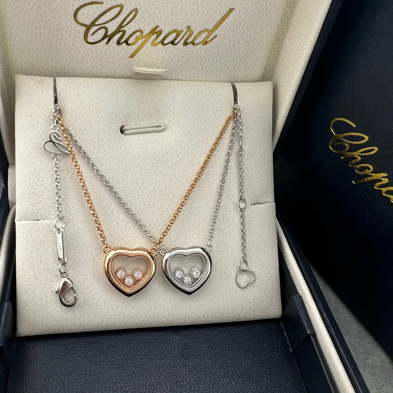 Chopard Happy Hearts Heart-Shaped Floating Diamond Pendant Necklaces