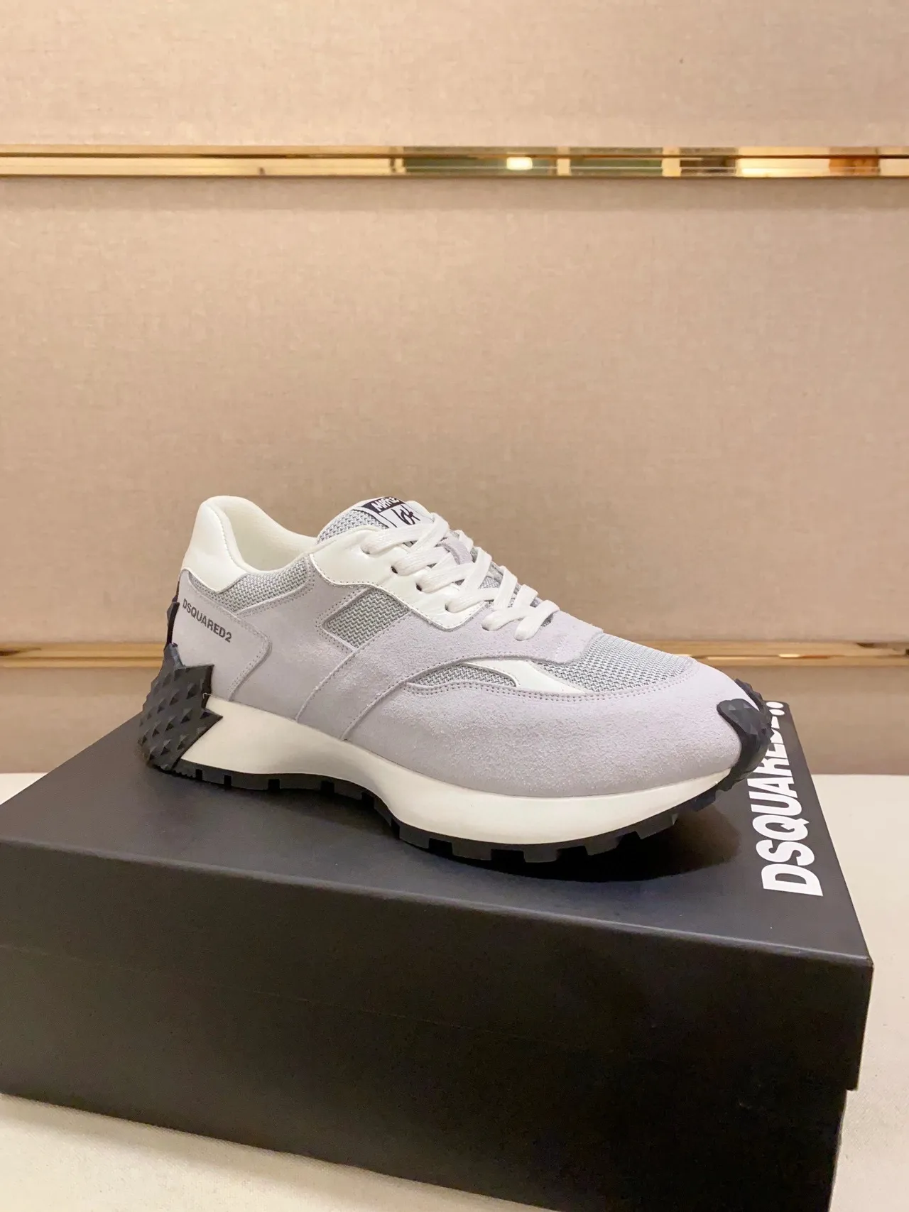 Dsquared2 ICON Light Gray and White Chunky Sneakers