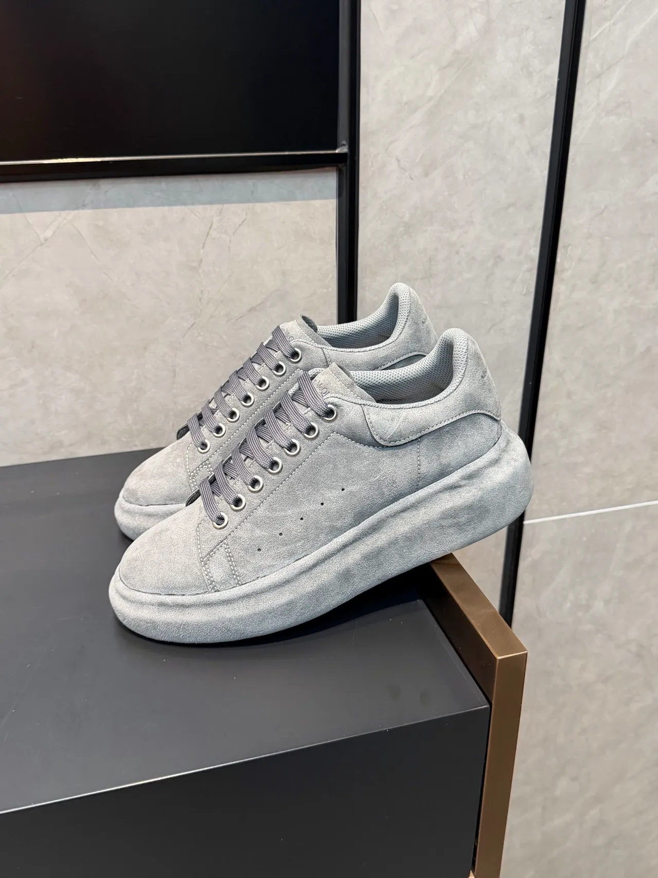 Alexander McQueen Oversized Sneaker Gray Suede Lifestyle Sneakers