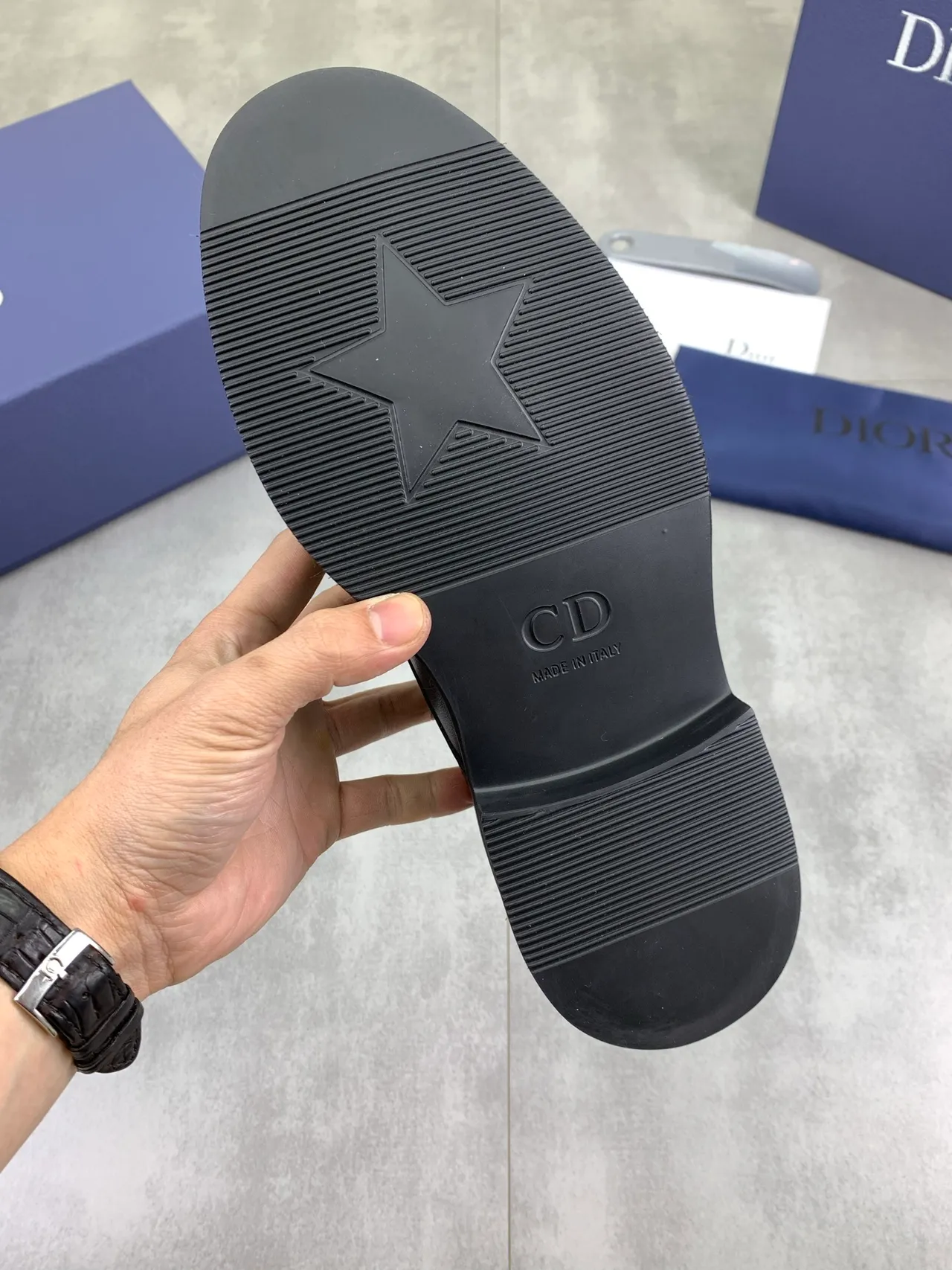 Dior Black Wingtip Full Perforation Brogue