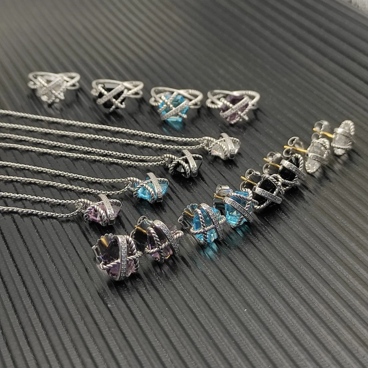 Tiffany & Co. Knot Blue Topaz and Diamond Ring