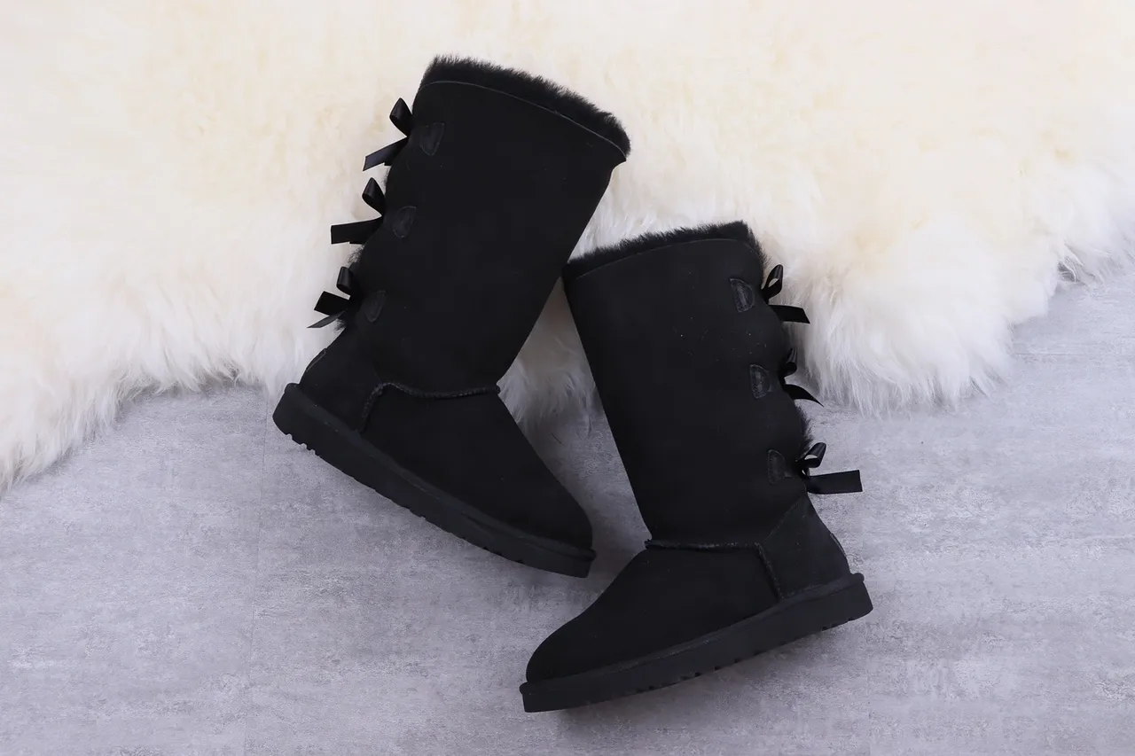 UGG Classic Tall Bow Black Knee Boots