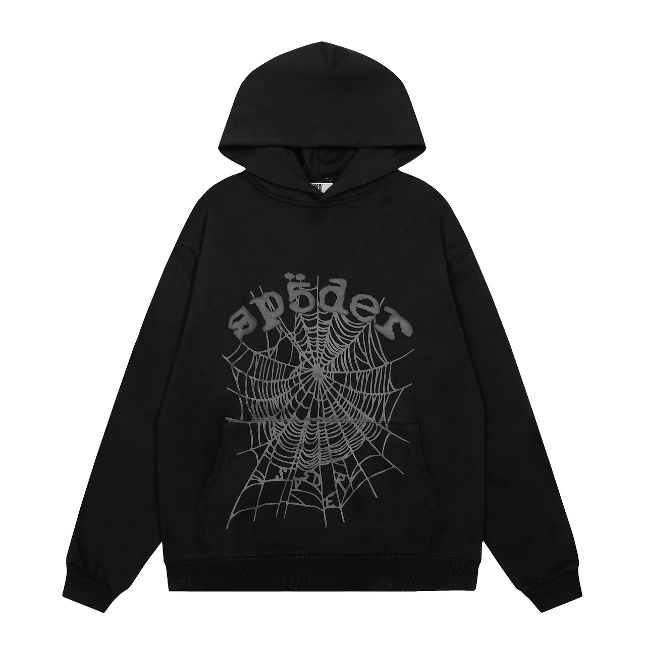 Black Spiderweb Graphic Oversized Hoodie and Jogger Tracksuit