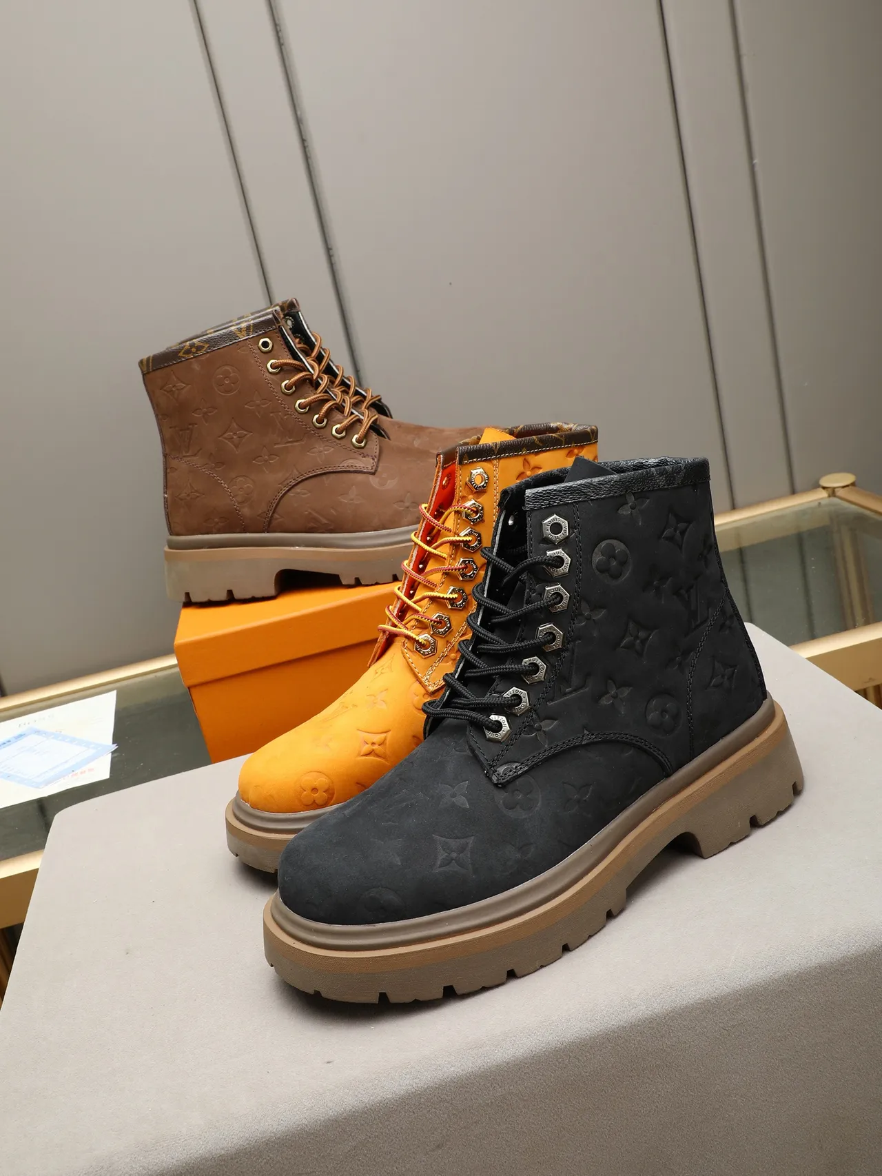 Louis Vuitton Trail Boot Monogram Eclipse Black Work Boot