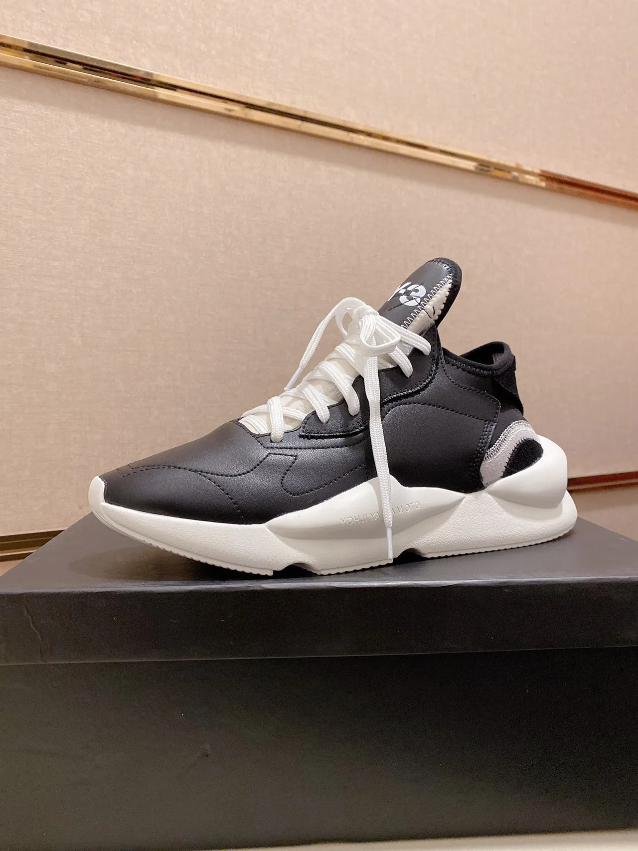 Y-3 Kaiwa Black and White Lifestyle Sneakers