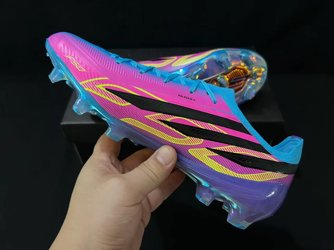 Puma Hyperfast Gradient Pink Purple Blue Firm-Ground Soccer Shoes