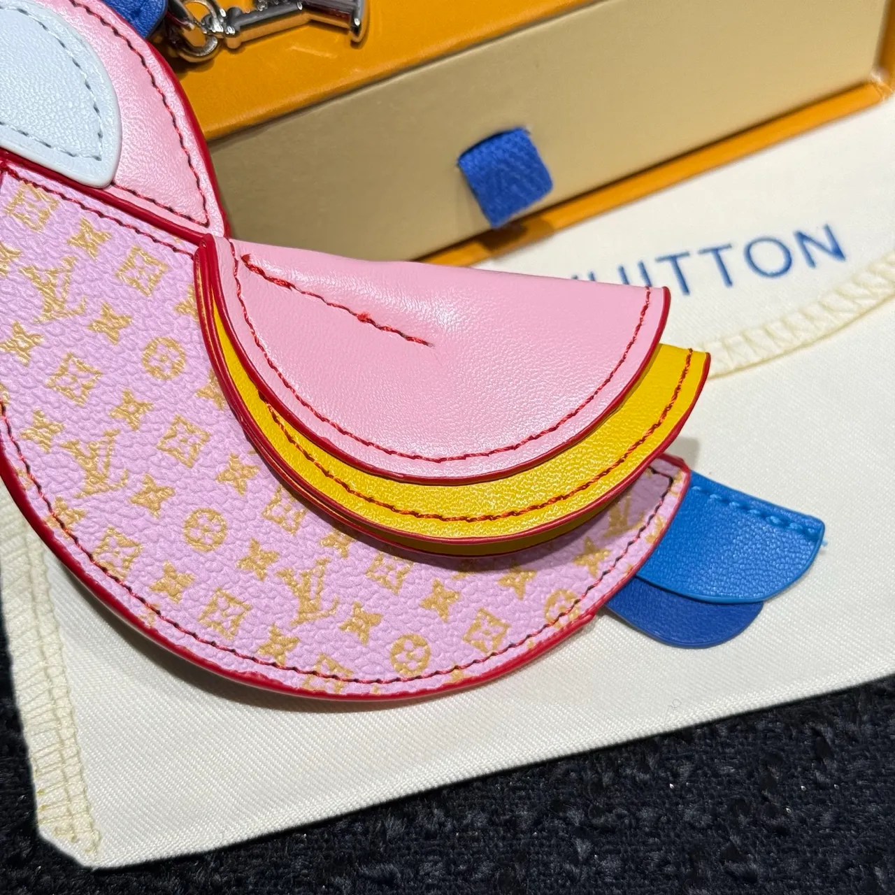 Louis Vuitton Parrot Charm Pink Multicolor Leather Handbag