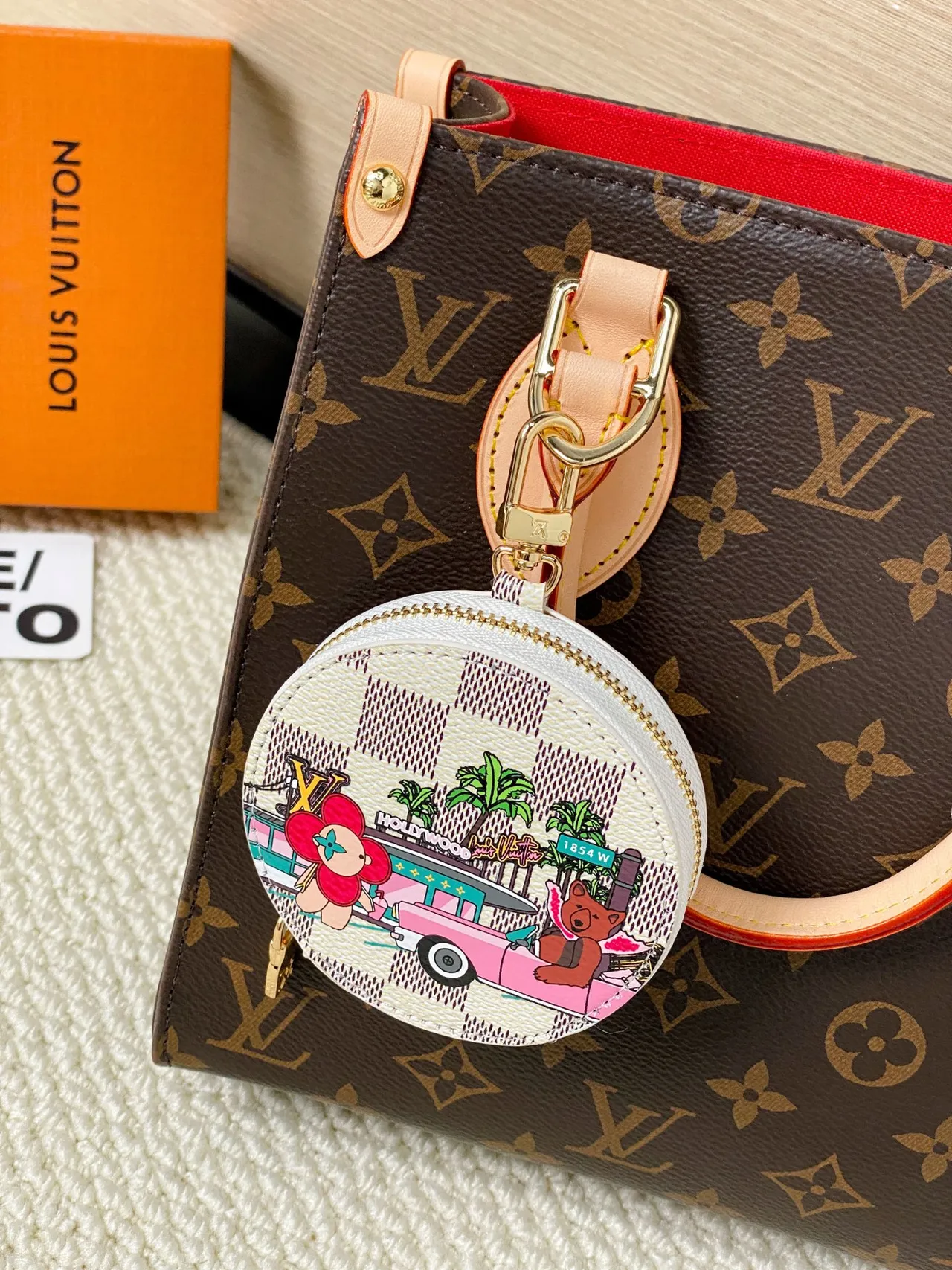 Louis Vuitton Multicolor Brown Circular Zippered Coin Purse