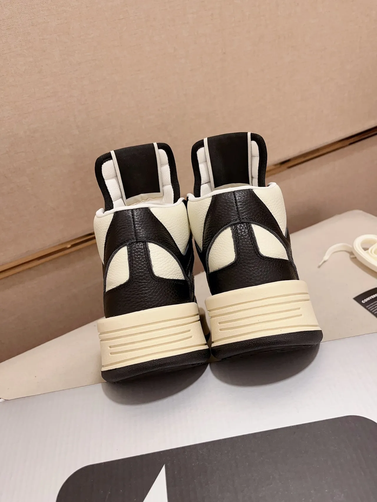 Converse Black White High-Top Leather Upper Sneakers