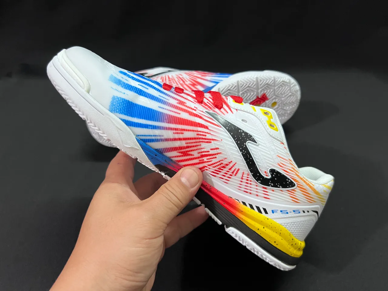 Joma Rebound Multicolor Black Geometric Color-Blocked Upper Synthetic Mesh And TPU Overlays Sneakers