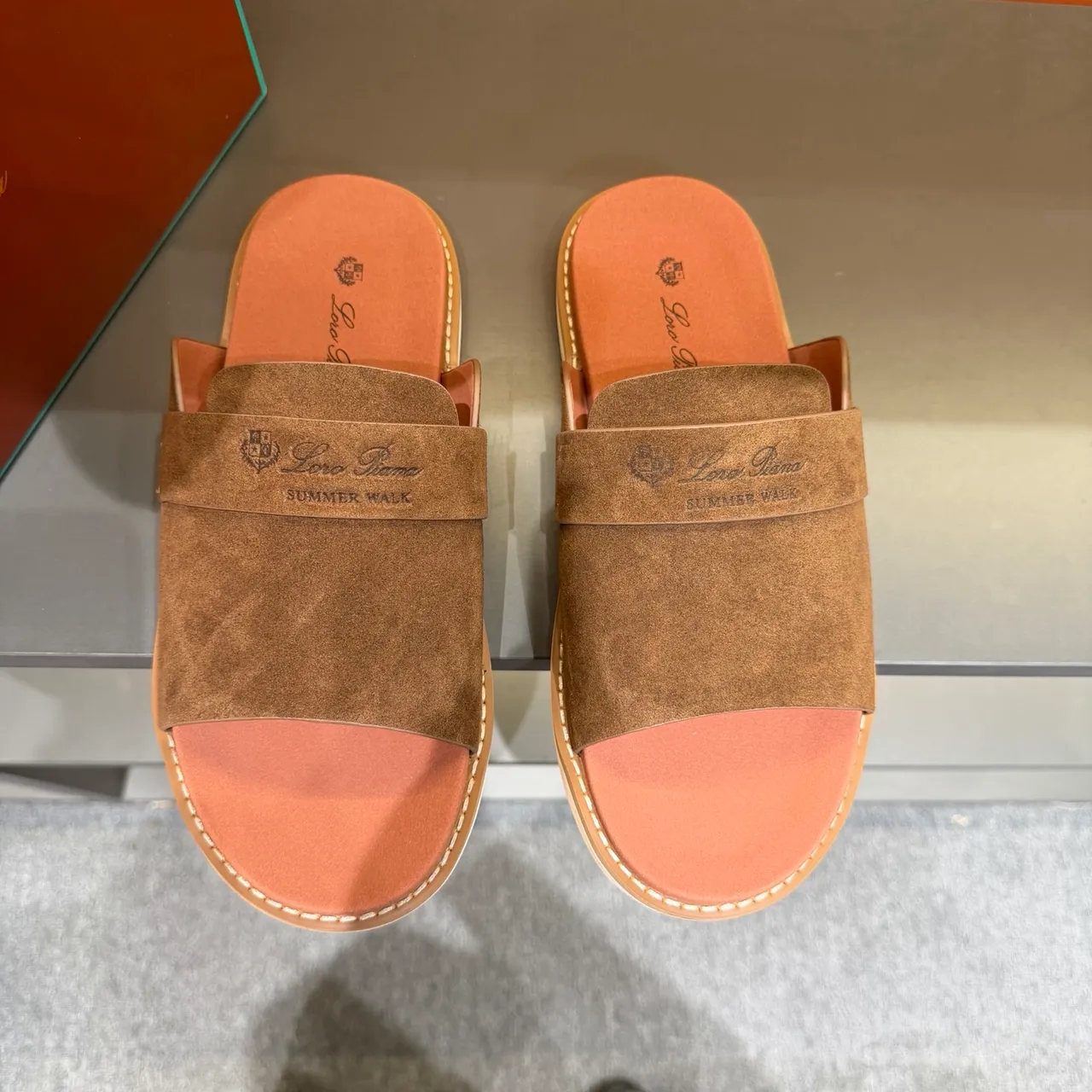 Loewe Summer Walk Suede Slide Slippers