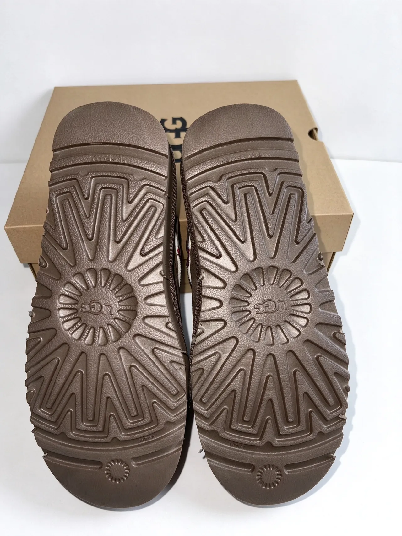 UGG Tasman Brown Beige Suede Upper Shearling-Lined Casual Shoes