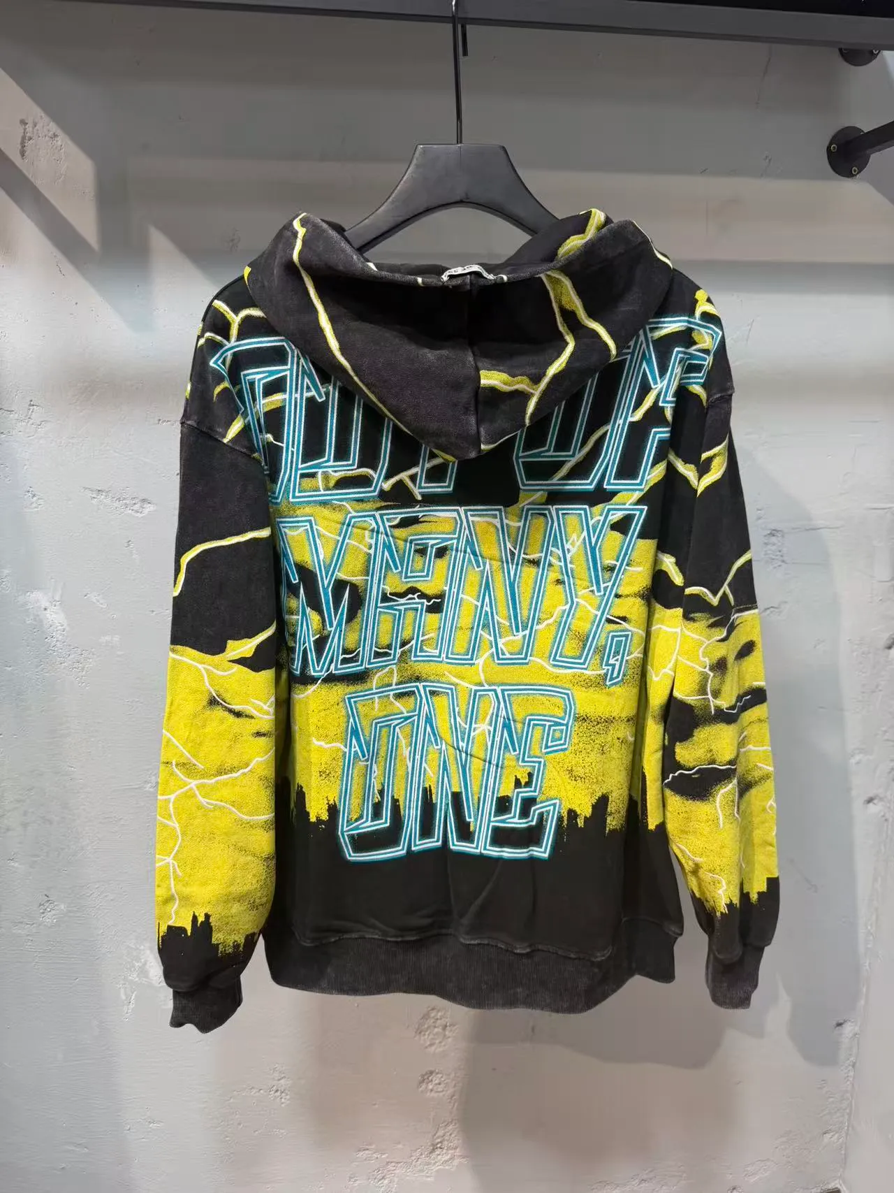 Godspeed Black Yellow Graphic-Print Lightning Motif Tracksuit