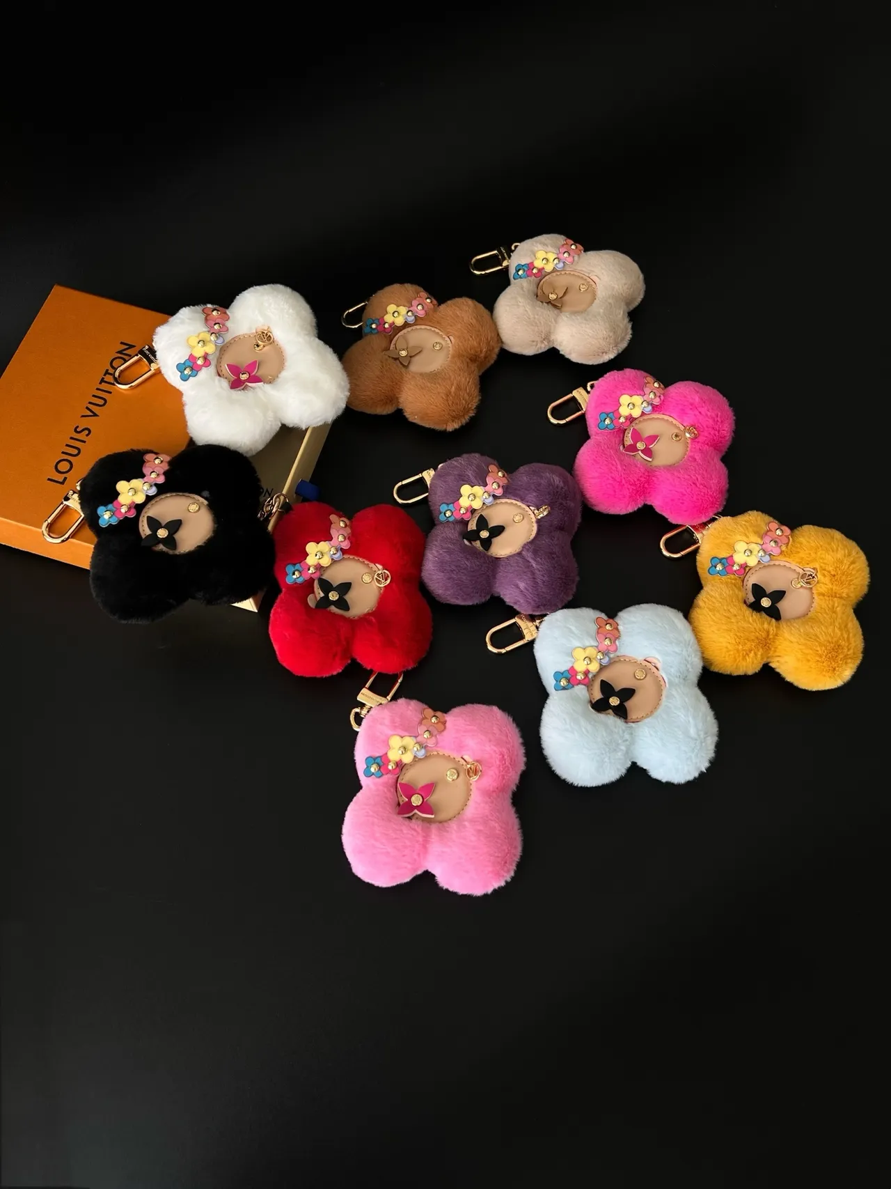 Louis Vuitton Multicolor Fluffy Faux Fur Flower-Shaped Crossbody Bag