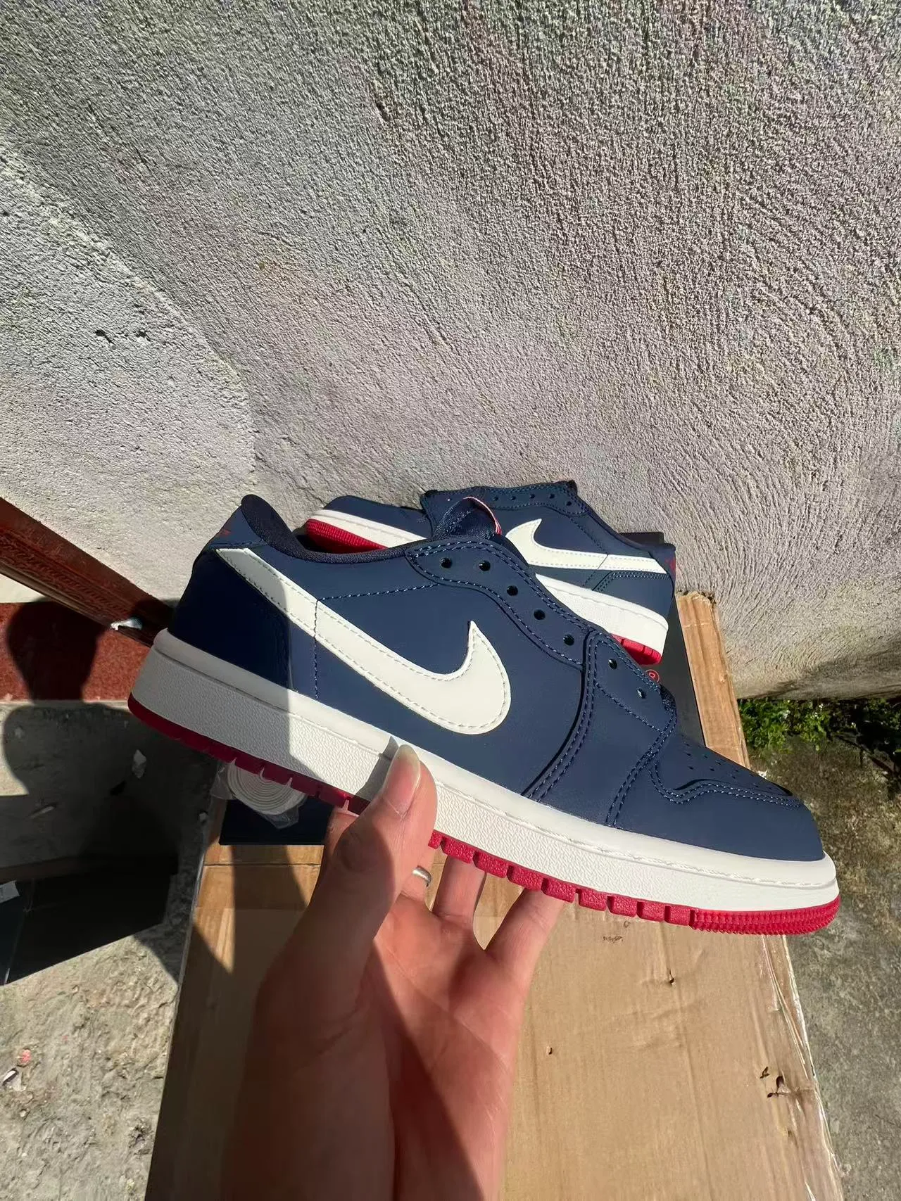 Nike Air Jordan 1 Low Navy White Red Lifestyle Sneakers