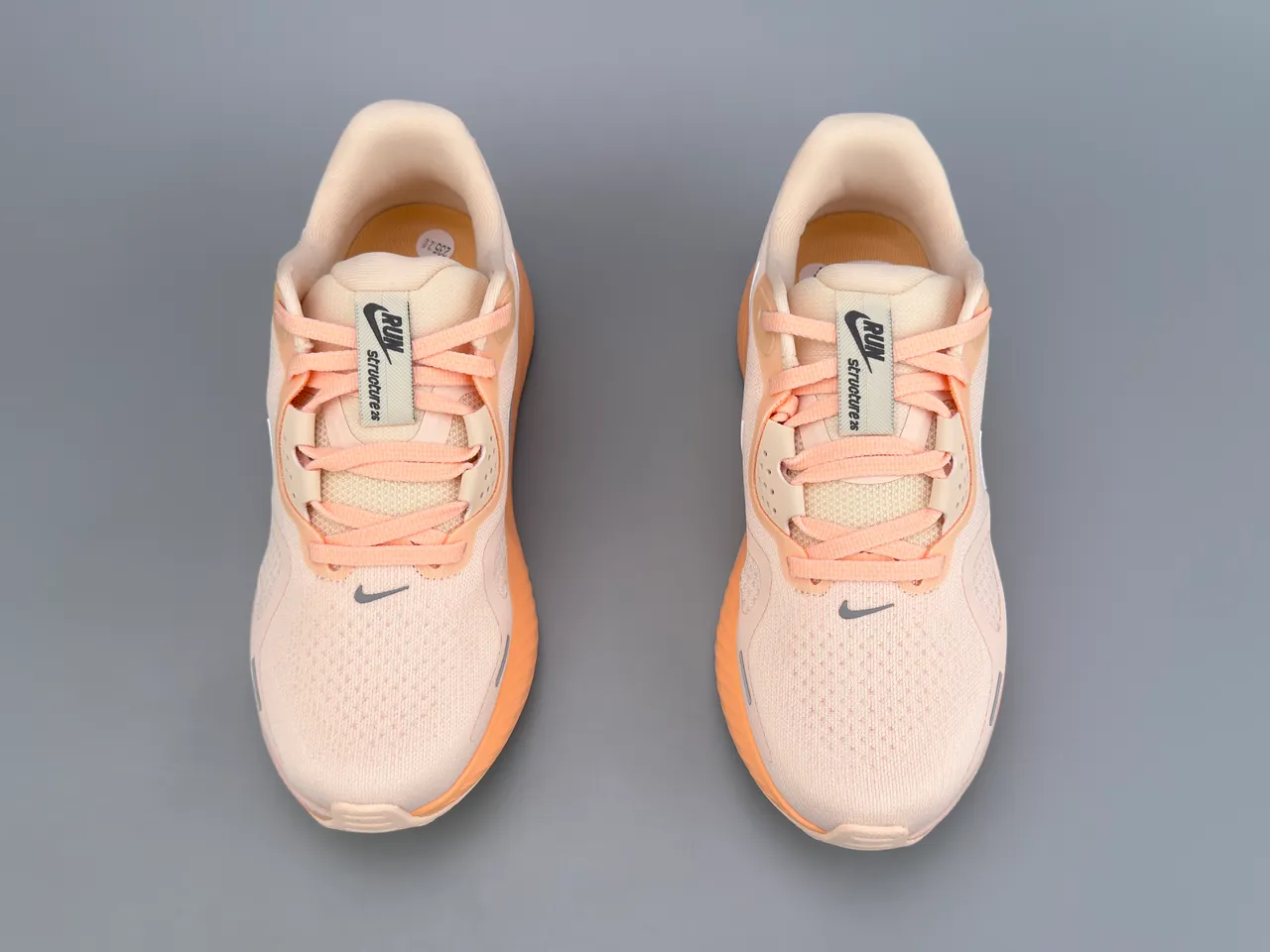 Nike Beige Orange Engineered Mesh Upper Sculpted Midsole Running Shoes
