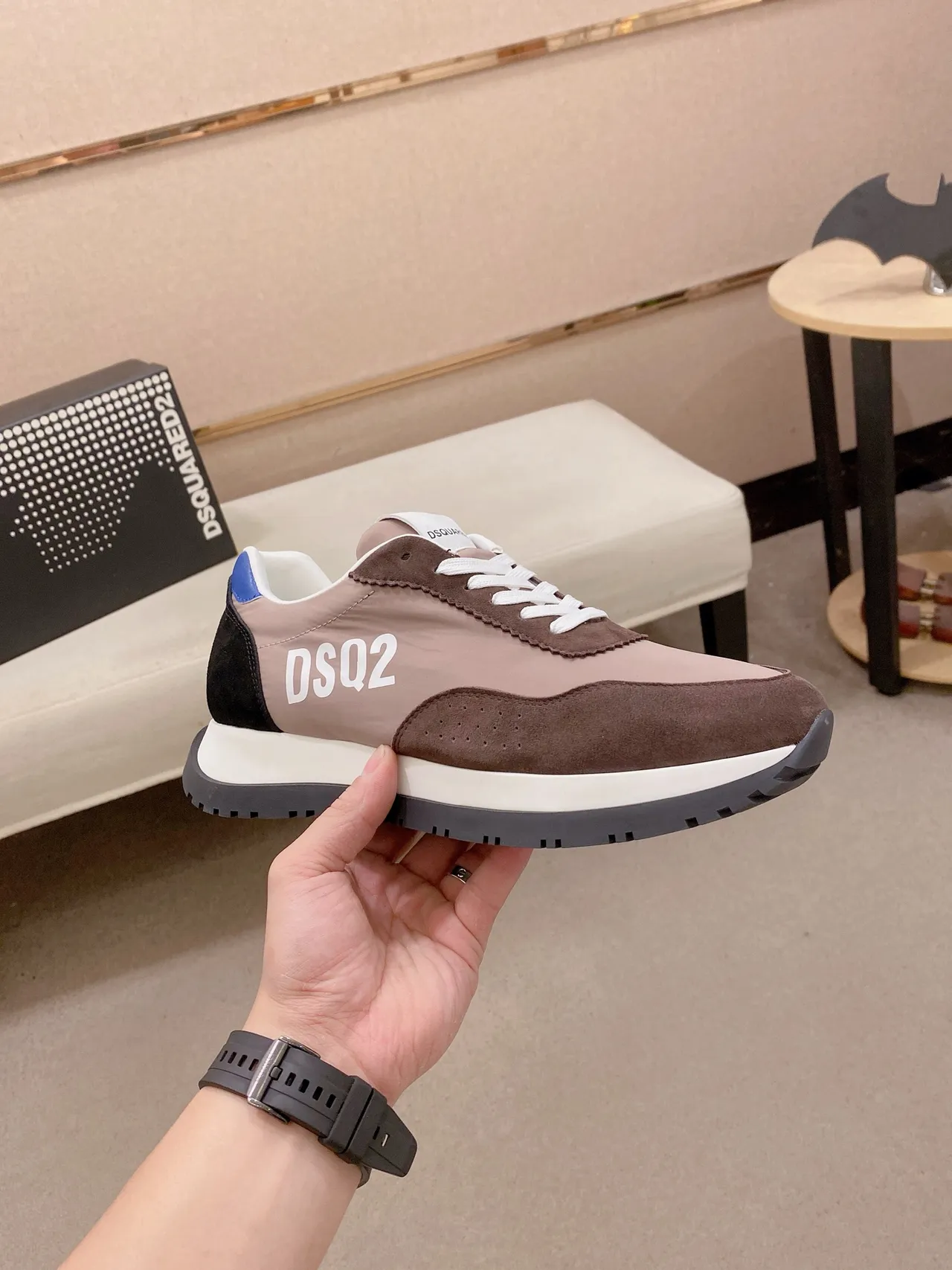 Dsquared2 ICON Dusty Rose Brown Blue Lifestyle Sneakers