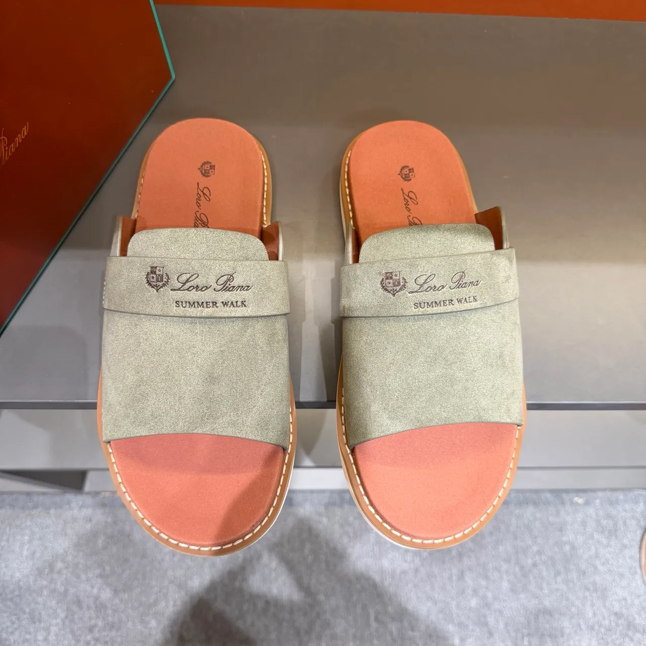 Loewe Summer Walk Suede Slide Slippers