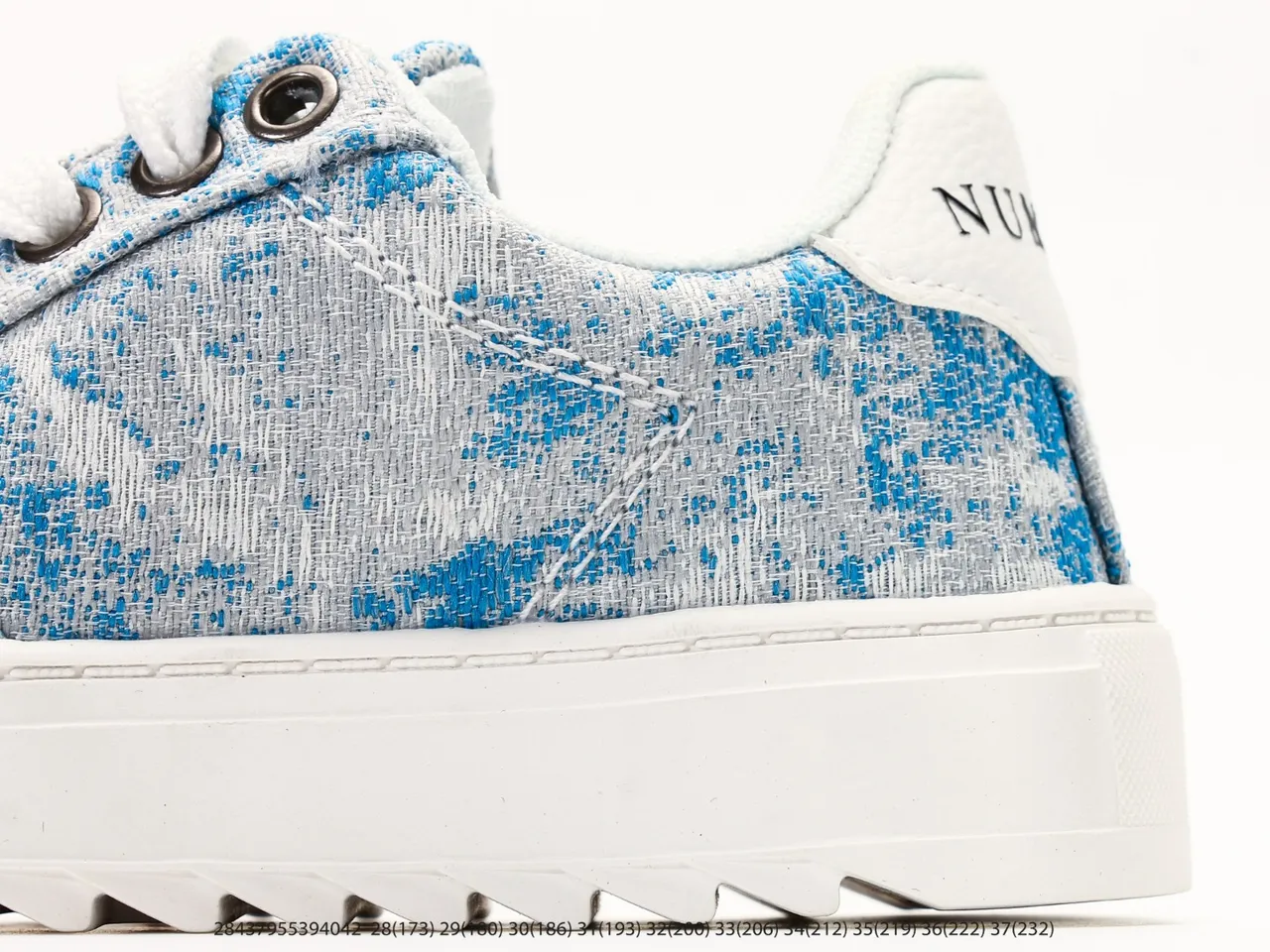 Purple and White Abstract Print Platform Sneakers